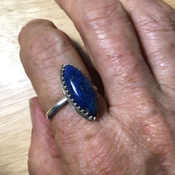 Ring, Blue Sodalite Stone and Sterling Silver Ring, size 8.5, NEW, Handmade - Picture 7 of 8